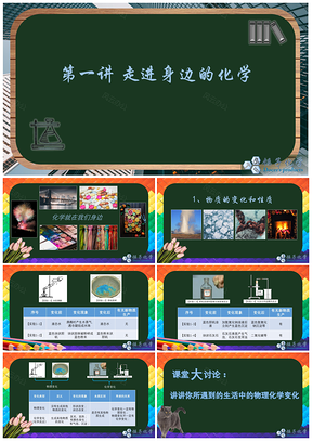 彩色九年级上化学物质的变化和性质PPT模板