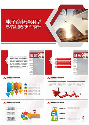 商务通用型总结汇报类PPT模板