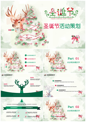 綠色圣誕節(jié)平安夜晚會(huì)活動(dòng)策劃方案總結(jié)工作匯報(bào)PPT模板