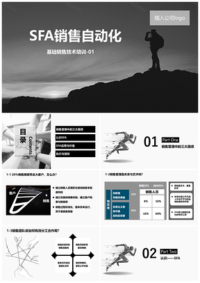 白色销售自动化销售技能系列课程PPT模板