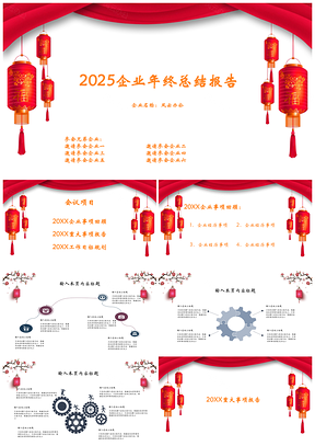 2025白色企业年终总结报告PPT模板