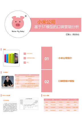 白色小米基于5T模型的口碑營銷分析研究報(bào)告營銷策劃PPT模板