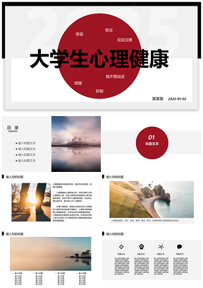 2025灰色心理健康PPT模板