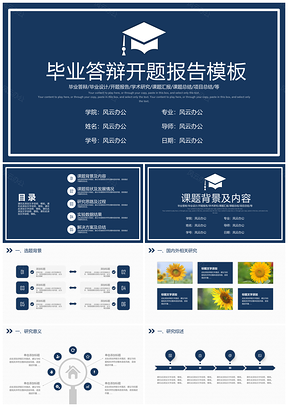 藍(lán)色嚴(yán)謹(jǐn)實用學(xué)術(shù)風(fēng)畢業(yè)論文答辯開題報告PPT模板