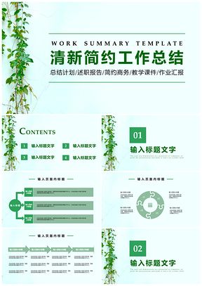 述職報告白色清新簡約工作總結(jié)PPT模板