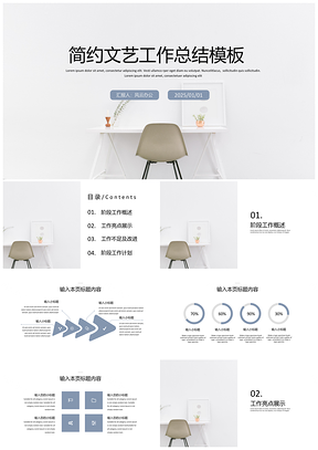 2025畢業(yè)答辯藍(lán)色極簡(jiǎn)文藝工作總結(jié)PPT模板