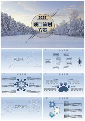 2025藍(lán)色活動方案策劃工作總結(jié)冬季主題通用PPT模板