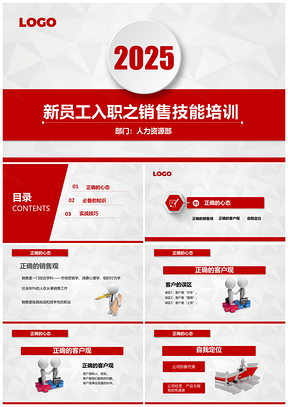 2025彩色新员工入职之销售技能培训PPT模板