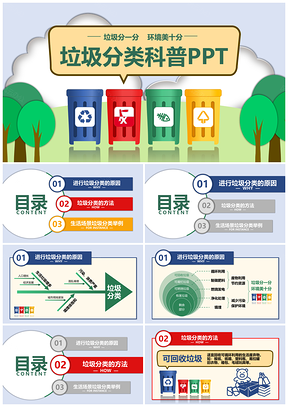 绿色垃圾分类科普课件PPT模板