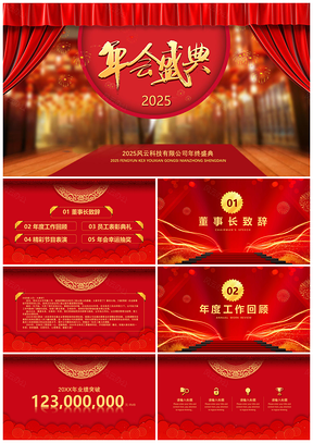 2025红色企业年会年终盛典PPT模板