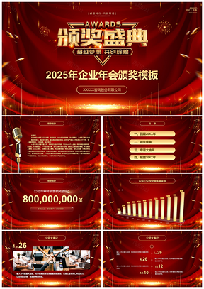 2025黄色大气企业年会颁奖PPT模板