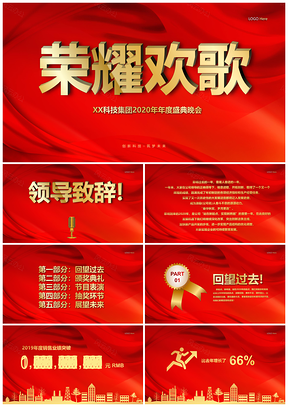 红色2025新年年会PPT模板