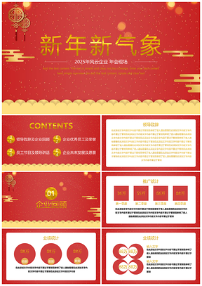 2025黄色企业年会颁奖晚会节日庆典PPT模板