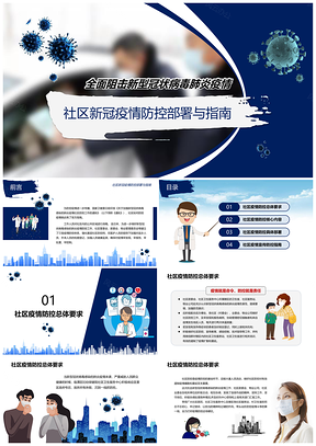 社区新冠疫情防控部署与指南PPT模板