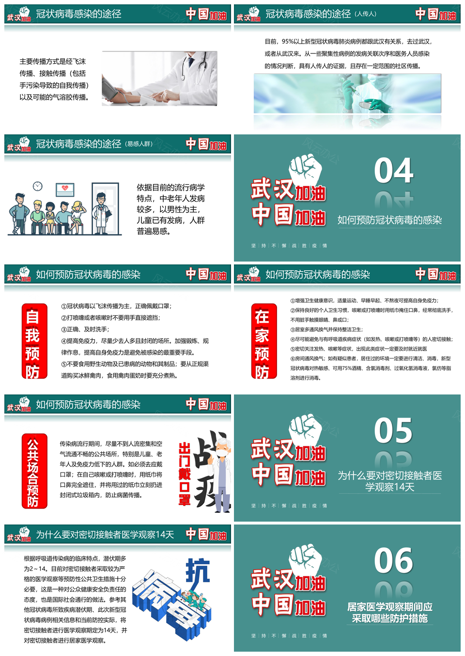 众志成城抗击疫情PPT模板