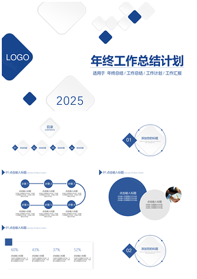 2025年终工作总结计划PPT模板高质量