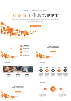 白色秋意濃工作總結(jié)PPT模板