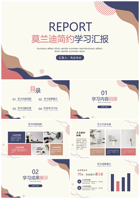 紅色莫蘭迪簡約學(xué)習(xí)匯報(bào)PPT模板