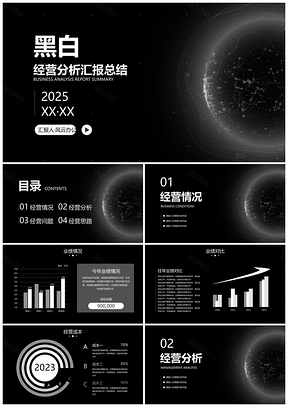 高级几何数据经营分析总结汇报PPT模板