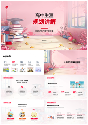 高中生涯规划学习平衡心理健康时间管理PPT模板