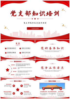 红色党务培训PPT模板