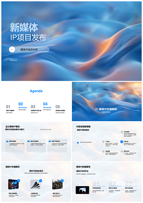 新媒体IP经济商业模式内容变现市场分析PPT模板