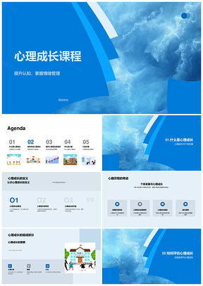 大学心理成长认知情绪管理与自省测评课程模板PPT模板