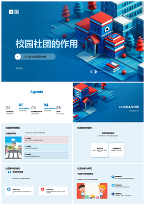 校园社团协作成长拓展综合素质社交圈PPT模板