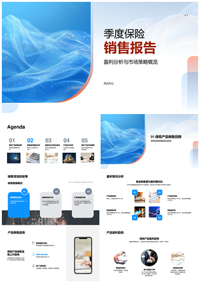 季度保险销售盈利市场策略竞品分析PPT模板