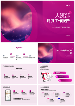 人资月报高层战略员工招聘成本挑战目标职责PPT模板