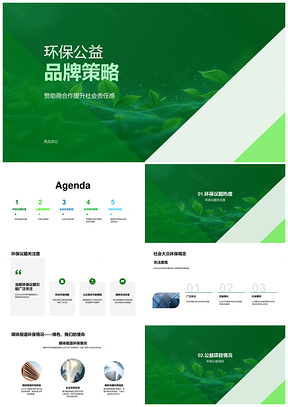 环保公益品牌策略社会责任合作项目PPT模板