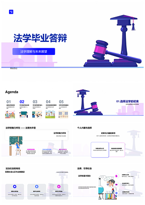 法学毕业答辩法治社会研学成果未来思辨PPT模板