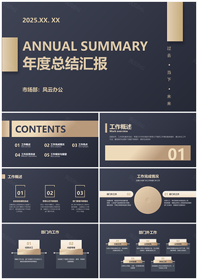 黑金商务年终总结高端汇报PPT模板