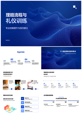 保险理赔流程商务礼仪技能提升培训PPT模板