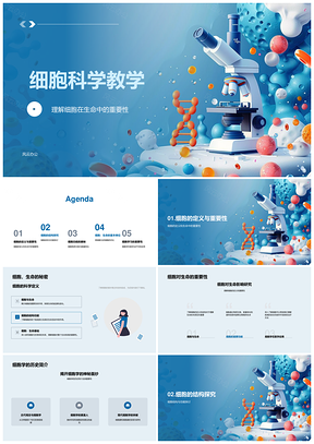 细胞科学教学重要性历史与能量转化PPT模板
