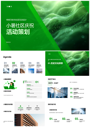 小暑历史习俗社区活动策划PPT模板