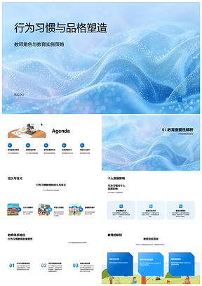 教师引领学生行为习惯品格塑造策略PPT模板