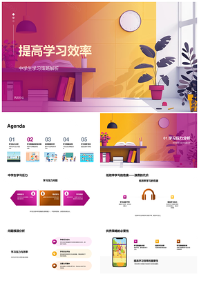 中学生高效学习策略研发与科学时间管理PPT模板