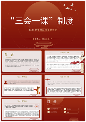 2024党支部标准化规范化三会一课制度党课ppt模板