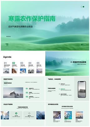 寒露农作物防护稳产保温防病虫害合作社PPT模板