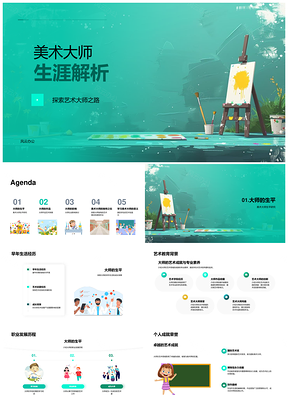 美术大师艺术生涯创作理念解析PPT模板