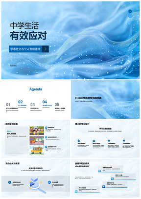 中学生科学计划良好习惯应对压力人际成长PPT模板