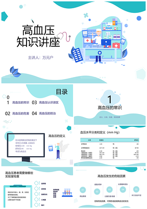 高血压高血脂冠心病预防科学知识讲座PPT模板