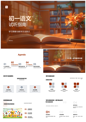 初一语文试听课学习策略教学方法指南PPT模板