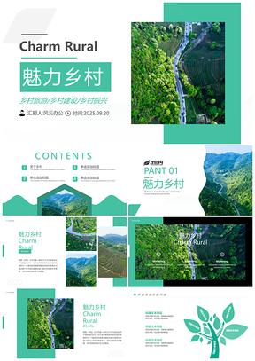 乡村振兴美丽乡村农家乐花田旅游建设介绍PPT模板