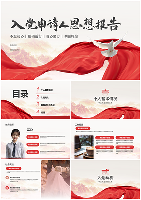 2025大学生入党思想汇报自评不足党员标准政治觉悟PPT模板