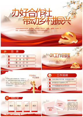 美丽乡村合作社带动乡村振兴扶贫开发建设PPT模板