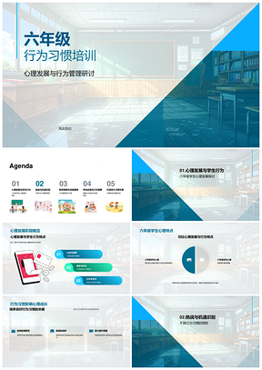 六年级心理发展行为习惯培训管理PPT模板