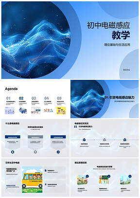 电磁感应定律磁场应用技术教学PPT模板
