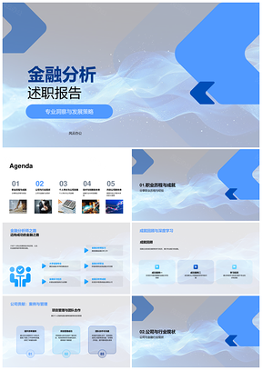 金融分析师业务发展金融科技策略述职报告PPT模板
